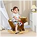 Cavallo A Dondolo Per Bambini Da 18-36 Mesi Con Suoni Realistici, 60x33x50 Cm, Marrone E Color Legno - Foto miniatura 5