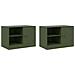 Mobili Tv 2 Pz Verde Oliva 67x39x44 Cm In Acciaio - Foto miniatura 2