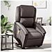 Poltrona A Rialzo Massaggi Reclinabile Marrone Scuro Vera Pelle - Foto miniatura 1