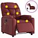Lusso Casadino -  Poltrona Massaggiante Reclinabile Rosso Vino In Similpelle - Foto miniatura 1