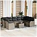 Set di Divani da Giardino  di 10 Pezzi con Cuscini Grigio Polyrattan, Divano da Giardino  per 2 Persone con Cuscini Grigio Chiaro Polyrattan - Foto miniatura 2