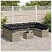 Set di Divani da Giardino  di 10 Pezzi con Cuscini Grigio Polyrattan, Divano da Giardino  per 2 Persone con Cuscini Grigio Chiaro Polyrattan - Foto miniatura 3