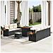 Set di Divano da Giardino  10 Pezzi con Cuscini Rattan Poliestere Nero Acacia, Set di Mobili da Giardino  3 Pezzi con Cuscini Rattan Poliestere Nero Acacia - Foto miniatura 2