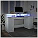Scrivania con Luci LED Bianca 160x55x91 cm in Legno Multistrato - Foto miniatura 5