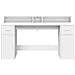 Scrivania con Luci LED Bianca 160x55x91 cm in Legno Multistrato - Foto miniatura 6