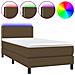Letto a Molle Materasso e LED Marrone Scuro 80x200cm in Tessuto - Foto miniatura 1