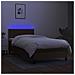 Letto a Molle Materasso e LED Marrone Scuro 80x200cm in Tessuto - Foto miniatura 4