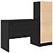 Scrivania con Spazio di Archiviazione in Quercia Nera Legno Ingegnerizzato - Foto miniatura 8