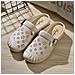 Scarpe Da Donna Basse Antiscivolo Compatibili Con Stile Casual, Chiusura A Punta, Scarpe Forate In Pvc Color Avorio Per Uso Esterno E Interno  L - Foto miniatura 5