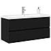 Mobile lavabo con lavabo integrato Rovere Nero in legno ingegnerizzato - Foto miniatura 3