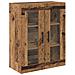 Credenza 2 pcs Legno vecchio Legno Stratificato e Vetro - Foto miniatura 7