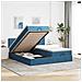 Struttura Letto Pouf con Materassi 160x200 cm Velluto - Foto miniatura 2