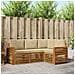 Set divani 4 pcs Naturale e Beige Legno di Acacia Massello - Foto miniatura 2