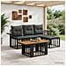 Set Divano da Giardino 5 pz Nero e Grigio scuro polyrattan - Foto miniatura 2