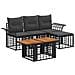 Set Divano da Giardino 5 pz Nero e Grigio scuro polyrattan - Foto miniatura 1