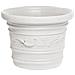 Vaso Npa Prestige Tondo D. 40xh30 Cm Bianco In Resina Decorato Arredo Giardino - Foto miniatura 3