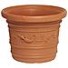 Vaso Npa Prestige Tondo D. 40xh30 Cm Bianco In Resina Decorato Arredo Giardino - Foto miniatura 1