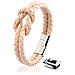 Bracciale da Donna in Pelle Premium, ""Knot"", 16cm, Rosa - Foto miniatura 1
