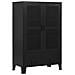 Armadio Ufficio Con Ante A Reticolato Acciaio 75x40x120cm Nero - Foto miniatura 1