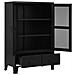 Armadio Ufficio Con Ante A Reticolato Acciaio 75x40x120cm Nero - Foto miniatura 3