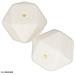 Perlina Di Silicone Esagonale X 2 - 17 Mm - Bianco - Foto miniatura 2