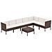 Set Divani Da Giardino 8 Pz Con Cuscini In Polyrattan Marrone - Foto miniatura 2