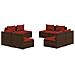 Set Divani Da Giardino 8 Pz Con Cuscini In Polyrattan Marrone - Foto miniatura 1