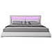 Brixton Struttura Letto In Similpelle Bianca Con Led 160x200 Cm - Foto miniatura 4