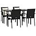 Set Da Pranzo Da Giardino 5 Pz Nero Con Cuscini In Polyrattan - Foto miniatura 3