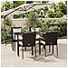 Set Da Pranzo Da Giardino 5 Pz Nero Con Cuscini In Polyrattan - Foto miniatura 1