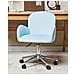 Sedia Da Scrivania Priddy Velluto Azzurro - Foto miniatura 1