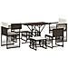 Set da Pranzo da Giardino 7pz con Cuscini in Polyrattan Marrone - Foto miniatura 1