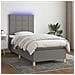 Letto a Molle Materasso e LED Grigio Scuro 90x190 cm in Tessuto - Foto miniatura 2