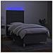 Letto a Molle Materasso e LED Grigio Scuro 90x190 cm in Tessuto - Foto miniatura 8