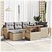 Set Divani da Giardino 7 pz con Cuscini Beige in Polyrattan - Foto miniatura 2