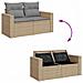 Set Divani da Giardino 7 pz con Cuscini Beige in Polyrattan - Foto miniatura 9