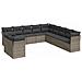 Set Divani da Giardino 11 pz con Cuscini in Polyrattan Grigio - Foto miniatura 1