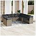 Set Divani da Giardino 11 pz con Cuscini in Polyrattan Grigio - Foto miniatura 2