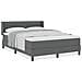 Letto box spring vitaXL e materasso grigio scuro 140x200 cm tessuto, Letto con testiera a righe design grigio scuro 140 cm tessuto - Foto miniatura 4