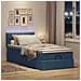 Pouf Letto con Materasso e LED Blu 100x200 cm in Tessuto - Foto miniatura 3