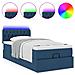 Pouf Letto con Materasso e LED Blu 100x200 cm in Tessuto - Foto miniatura 5