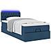 Pouf Letto con Materasso e LED Blu 100x200 cm in Tessuto - Foto miniatura 6