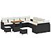 Set Divano da Giardino con cuscino 13 pcs Nero Poly Rattan - Foto miniatura 1