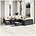 Set Divano da Giardino con cuscino 13 pcs Nero Poly Rattan - Foto miniatura 2