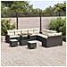 Set Divano da Giardino con cuscino 13 pcs Nero Poly Rattan - Foto miniatura 3