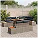 Set Divano da Giardino 9 pcs Grigio Poly Rattan - Foto miniatura 3