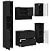 Set di mobili per il bagno 5 pcs Nero 30 x 35 x 192 cm - Foto miniatura 1