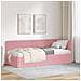 Cornice del letto ad angolo Rosa 90 x 200 cm Velluto - Foto miniatura 2