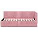 Cornice del letto ad angolo Rosa 90 x 200 cm Velluto - Foto miniatura 5
