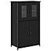 Credenza Rovere Nero 62 x 32 x 106,5 cm Legno multistrato - Foto miniatura 1
